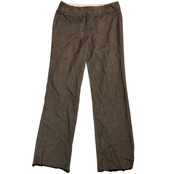 Saragano Black Gray Herringbone Career Pants Women's Size 6 Trousers FLAW - Picture 1 of 7